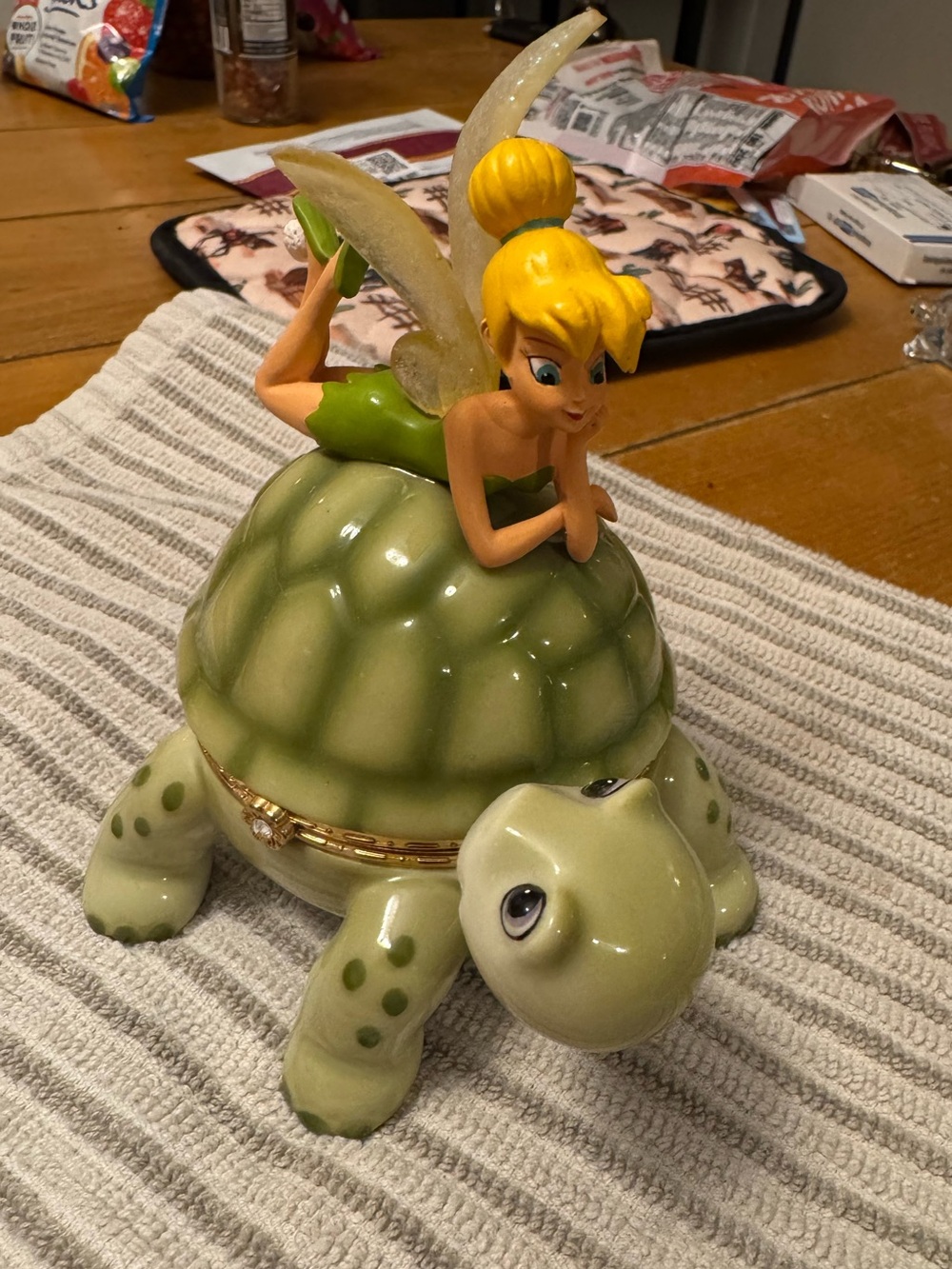 Disney Tinker Bell Turtle music trinket Box